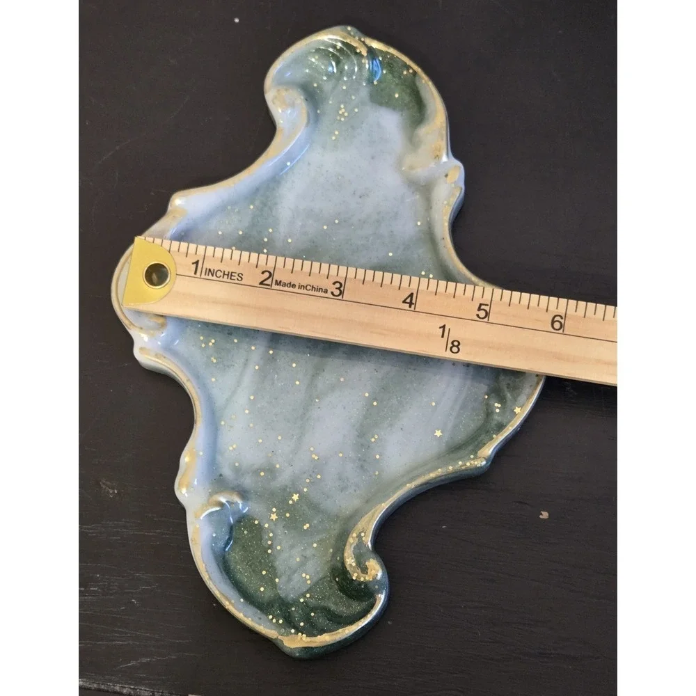 Antique Gold Trinket Tray  Baroque Resin Jewelry Trinket Dish‎ Handmade Decor